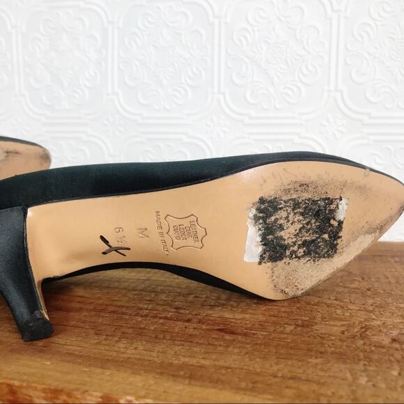 YVES SAINT LAURENT Vintage 90s Satin Stiletto Pumps - Picture 3 of 12